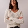 Pulover relaxat din bumbac fin cu Monogram Pulover relaxat din bumbac fin cu Monogram