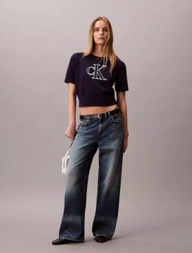 Pulover scurt cu Monogram