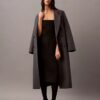 Rochie fără bretele din amestec de lână periată