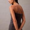Rochie fără bretele din amestec de lână periată