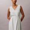 Rochie fără mâneci, cu decolteu în V și curea, din amestec de in Rochie fără mâneci, cu decolteu în V și curea, din amestec de in