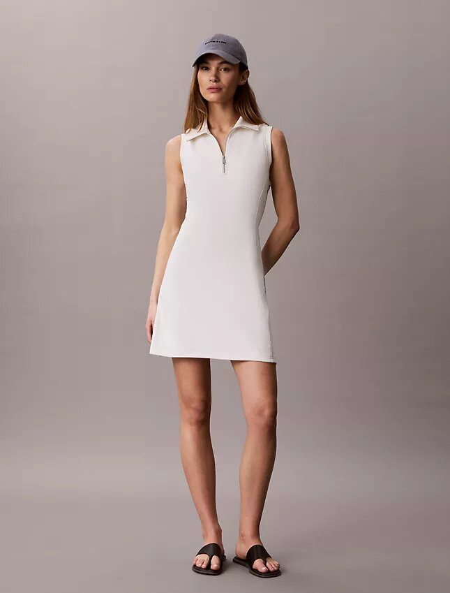 Rochie fără mâneci din French Terry cu fermoar de 1/4 Rochie fără mâneci din French Terry cu fermoar de 1/4