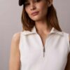 Rochie fără mâneci din French Terry cu fermoar de 1/4 Rochie fără mâneci din French Terry cu fermoar de 1/4