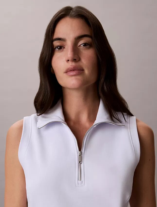 Rochie fără mâneci din French Terry cu fermoar de 1/4 Rochie fără mâneci din French Terry cu fermoar de 1/4