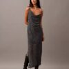 Rochie maxi asimetrică din șifon imprimat