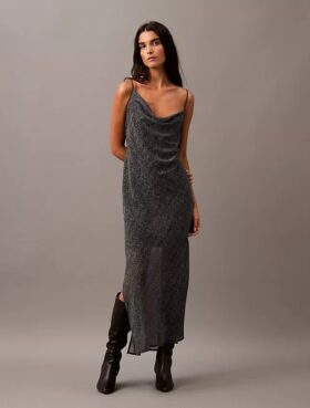 Rochie maxi asimetrică din șifon imprimat