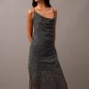 Rochie maxi asimetrică din șifon imprimat
