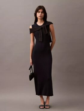 Rochie maxi din viscoză cu nervuri