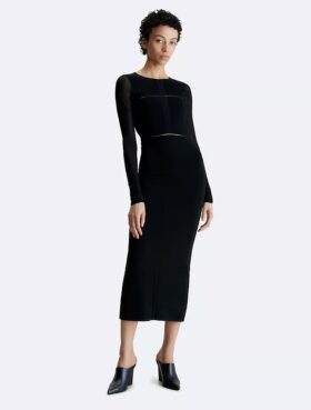 Rochie maxi transparentă cu decupaje la spate