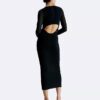 Rochie maxi transparentă cu decupaje la spate