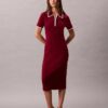 Rochie midi cu bordură colorată