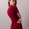 Rochie midi cu bordură colorată