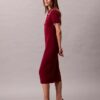 Rochie midi cu bordură colorată