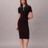 Rochie midi cu bordură colorată