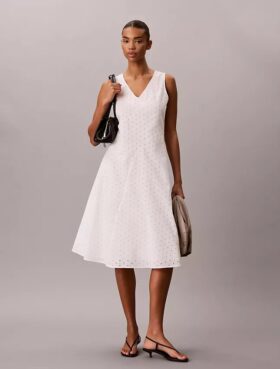 Rochie midi cu broderie