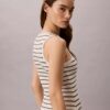 Rochie midi cu dungi și tricot cu nervuri Monologo Rochie midi cu dungi și tricot cu nervuri Monologo
