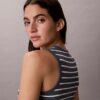 Rochie midi cu dungi și tricot cu nervuri Monologo Rochie midi cu dungi și tricot cu nervuri Monologo