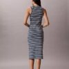 Rochie midi cu dungi și tricot cu nervuri Monologo Rochie midi cu dungi și tricot cu nervuri Monologo