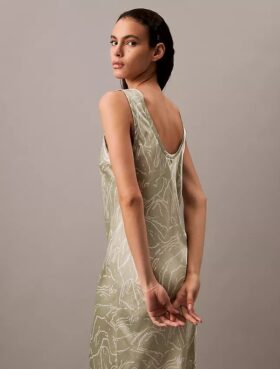 Rochie midi cu imprimeu satinat