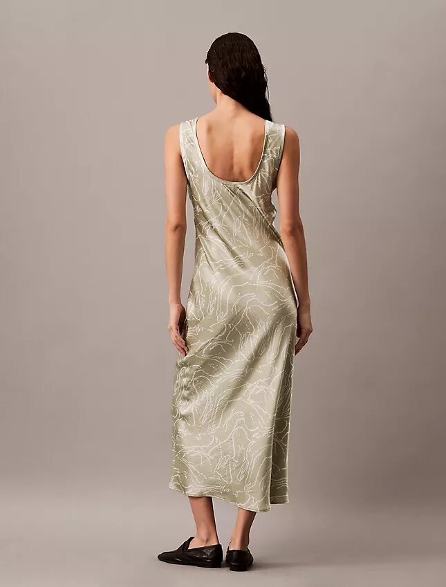 Rochie midi cu imprimeu satinat Rochie midi cu imprimeu satinat