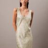 Rochie midi cu imprimeu satinat Rochie midi cu imprimeu satinat