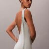 Rochie midi din amestec de in, cu decolteu rotund Rochie midi din amestec de in, cu decolteu rotund