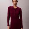 Rochie midi din bumbac neted cu nervuri Rochie midi din bumbac neted cu nervuri