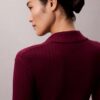Rochie midi din bumbac neted cu nervuri Rochie midi din bumbac neted cu nervuri