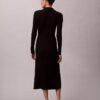 Rochie midi din bumbac neted cu nervuri Rochie midi din bumbac neted cu nervuri