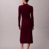 Rochie midi din bumbac neted cu nervuri Rochie midi din bumbac neted cu nervuri