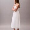 Rochie midi din bumbac twill cu gât halter