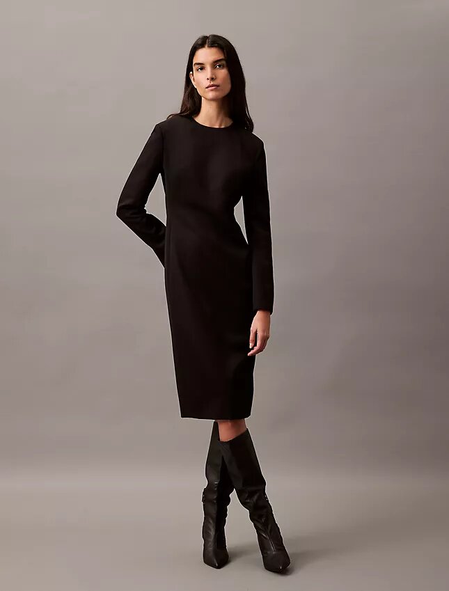 Rochie midi din crep Rochie midi din crep