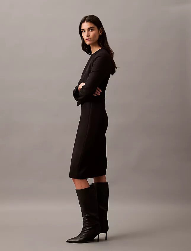 Rochie midi din crep Rochie midi din crep