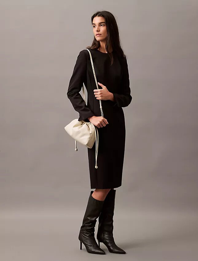 Rochie midi din crep Rochie midi din crep