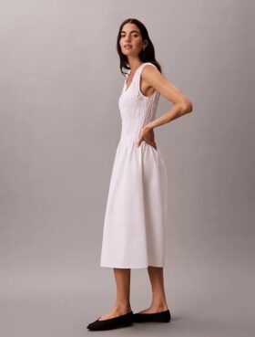 Rochie midi din poplin de bumbac