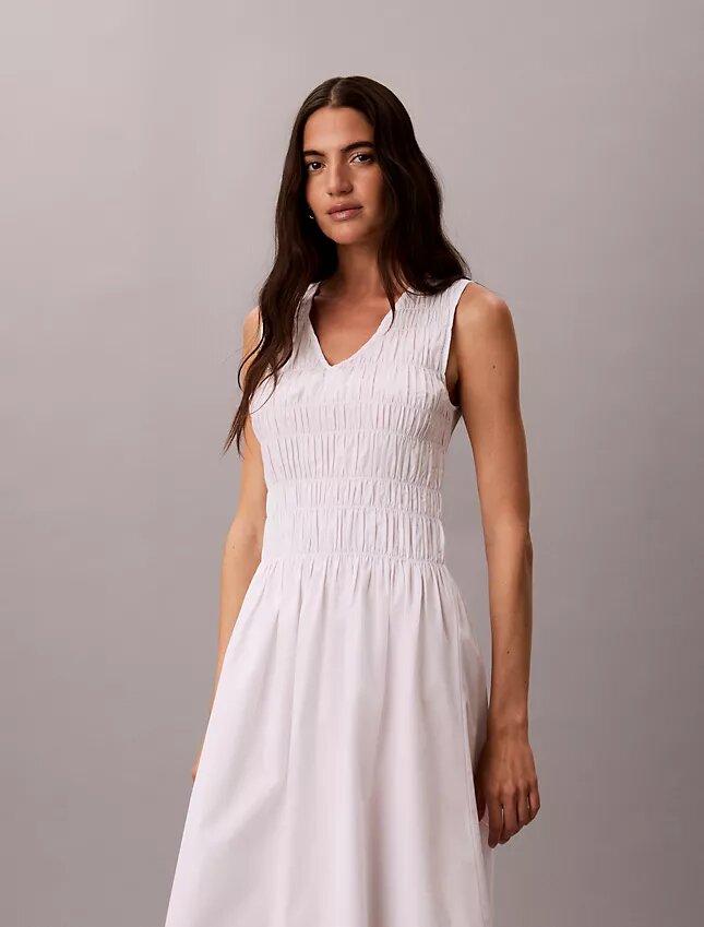Rochie midi din poplin de bumbac Rochie midi din poplin de bumbac