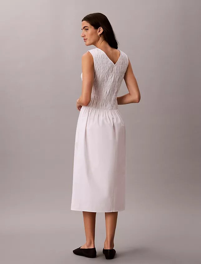 Rochie midi din poplin de bumbac Rochie midi din poplin de bumbac
