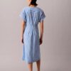 Rochie midi din poplin de bumbac cu dungi Rochie midi din poplin de bumbac cu dungi