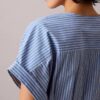 Rochie midi din poplin de bumbac cu dungi Rochie midi din poplin de bumbac cu dungi