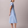 Rochie midi din poplin de bumbac cu dungi Rochie midi din poplin de bumbac cu dungi