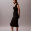Rochie midi din tricot fără mâneci Rochie midi din tricot fără mâneci