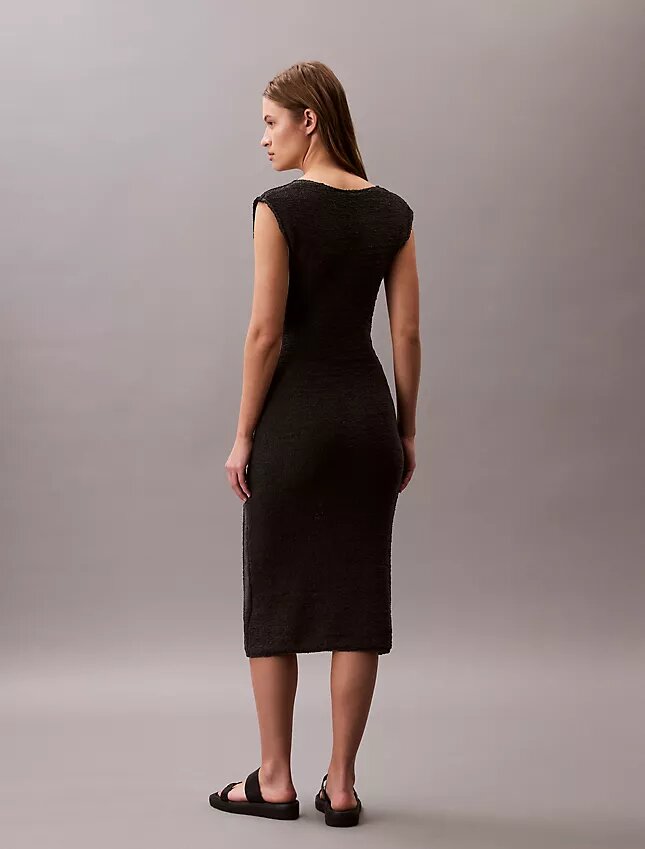 Rochie midi din tricot fără mâneci Rochie midi din tricot fără mâneci