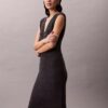 Rochie midi din tricot fără mâneci Rochie midi din tricot fără mâneci