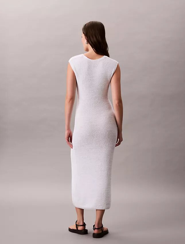 Rochie midi din tricot fără mâneci Rochie midi din tricot fără mâneci
