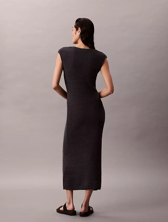 Rochie midi din tricot fără mâneci Rochie midi din tricot fără mâneci