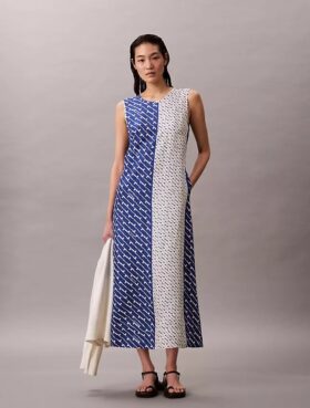 Rochie midi din twill de viscoză imprimat