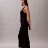 Rochie midi din viscoză cu nervuri Rochie midi din viscoză cu nervuri