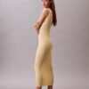 Rochie midi din viscoză cu nervuri Rochie midi din viscoză cu nervuri