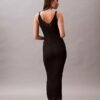 Rochie midi din viscoză cu nervuri Rochie midi din viscoză cu nervuri