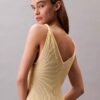 Rochie midi din viscoză cu nervuri Rochie midi din viscoză cu nervuri